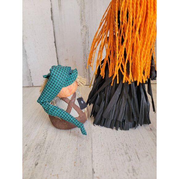 Halloween witch jack-o'-lantern scarecrow vintage Unique home decor - Picture 7 of 10